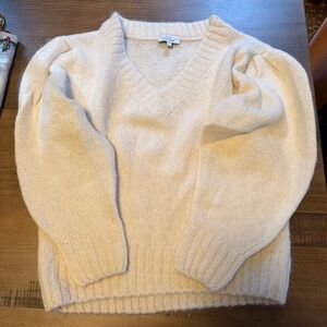 & Other Stories Cream Oversized V-Neck Sweater
